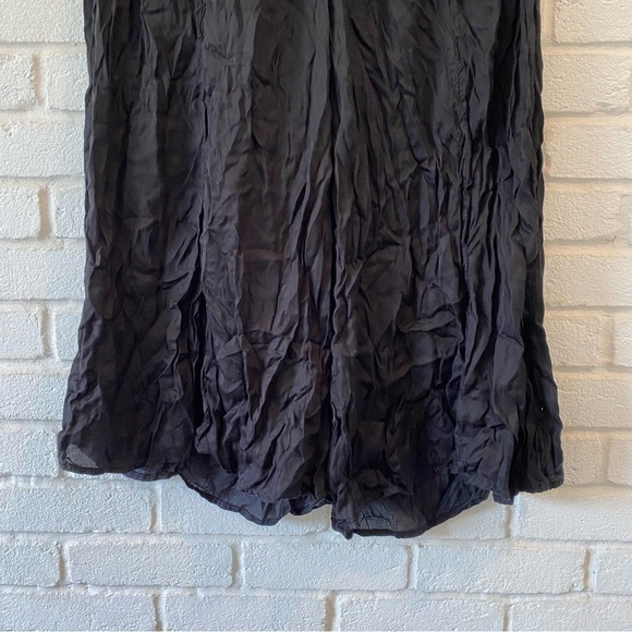 Anthropologie Elevenses Black Front Slit Cropped Wide Pants Size XS - Picture 7 of 14